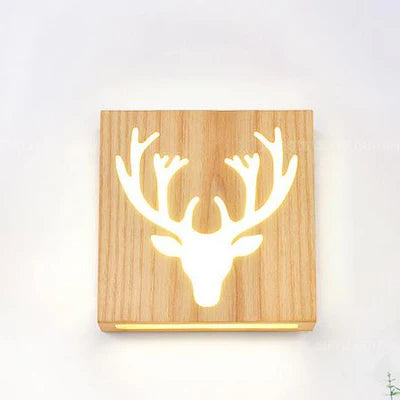 EcoBright - Applique murale LED en bois massif au design original