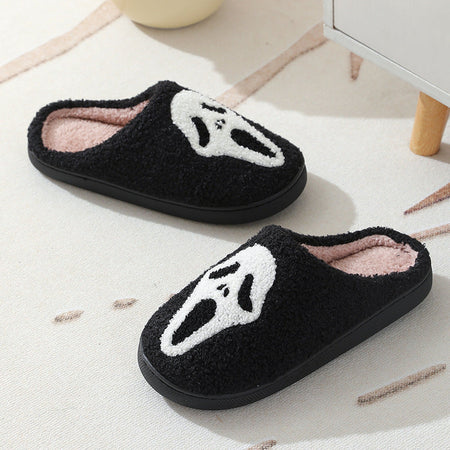 Halloween Slippers with Skull Design