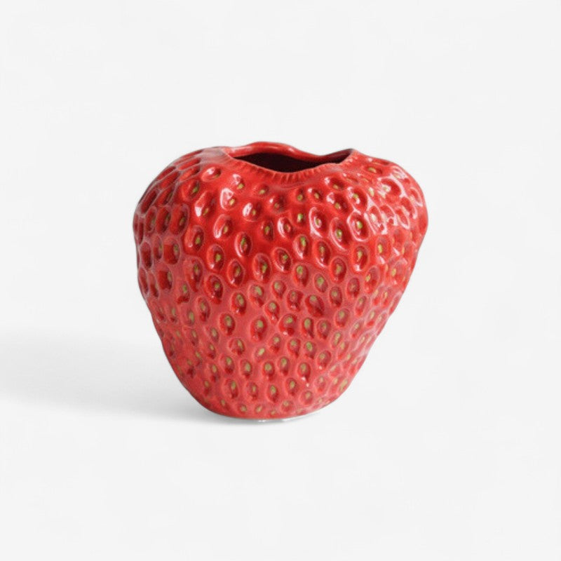 DecoFruit - Dekorativ blomser vase med jordbær inspireret design