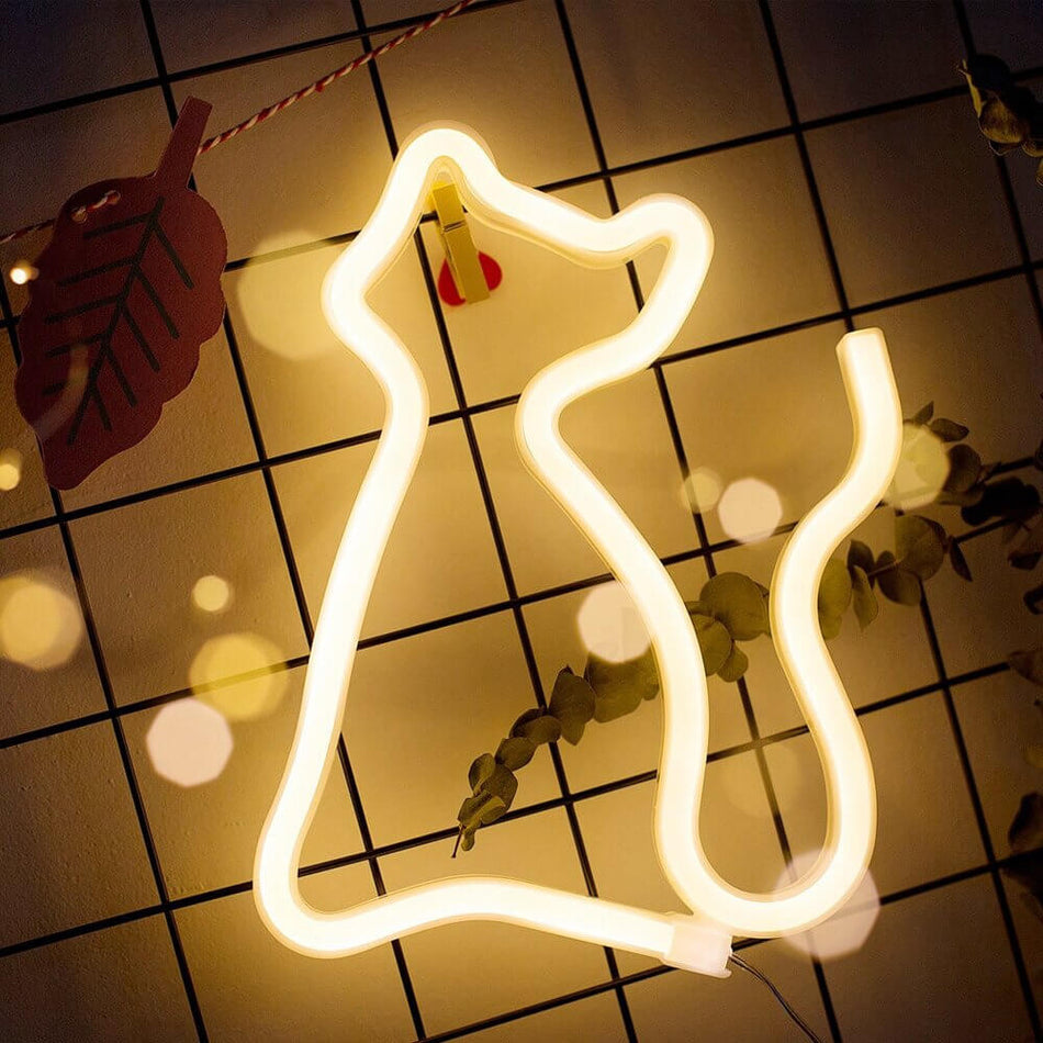 GlowPaws - Lampe silhouette de chat ludique avec lumière néon douce et flair esthétique