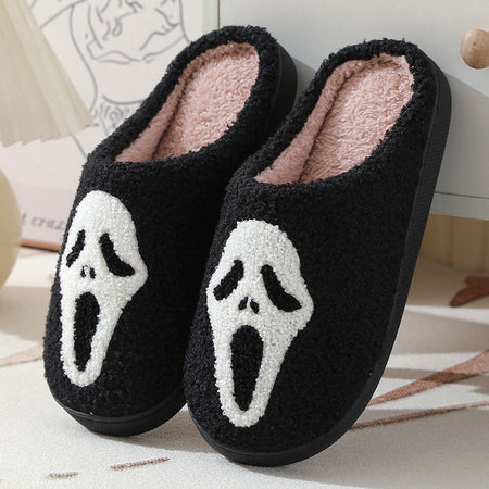 Halloween Slippers with Skull Design