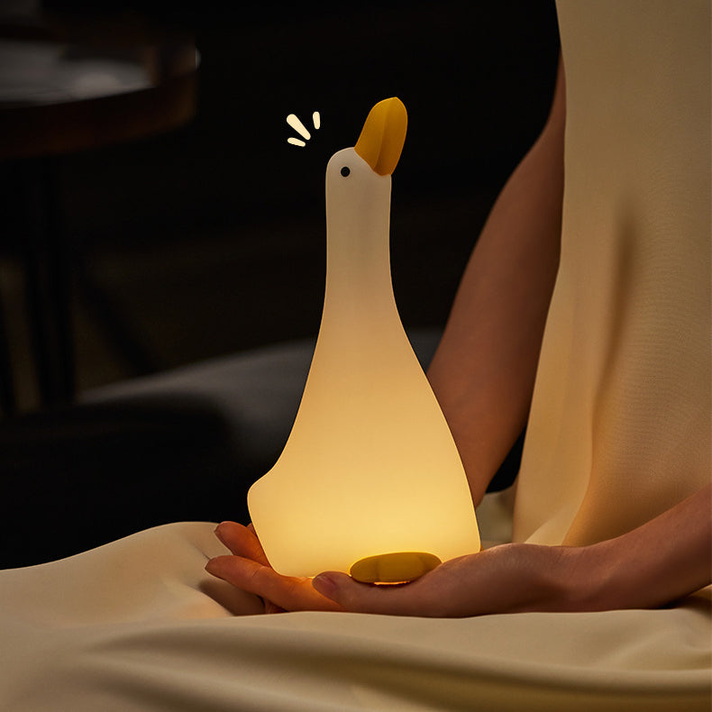 LumiGoose - Veilleuse LED adorable en forme d’oie douce et moelleuse