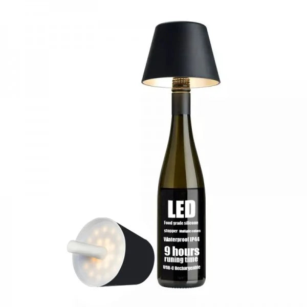 AuraBottle – Lampe bouteille rechargeable USB avec lumière LED pour une ambiance élégante et sans fil
