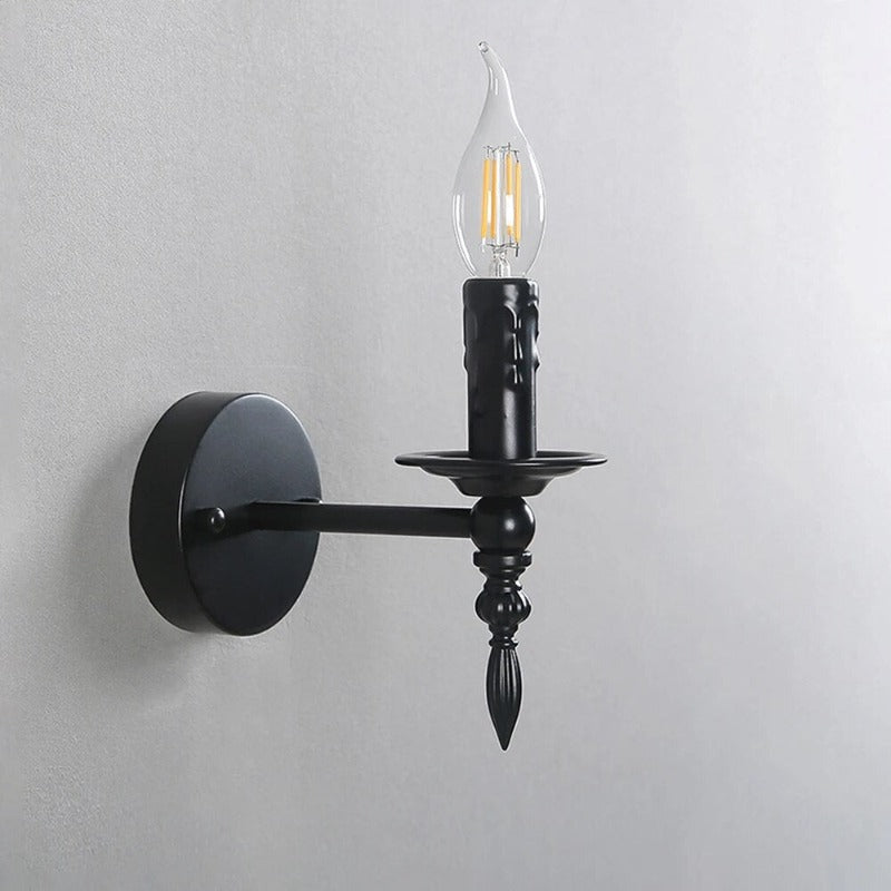 LumiCandle – Applique murale noire élégante avec design classique de chandelier