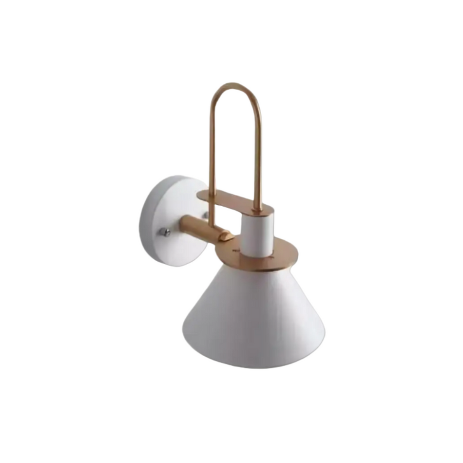 AuraCone – Applique murale moderne blanche et dorée