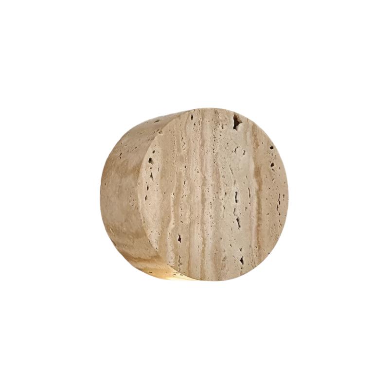 LumaStone - Applique murale minimaliste en travertin avec lueur d'ambiance pour espaces modernes