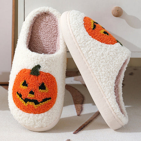 Halloween Slippers with Pumpkin Design