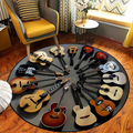 RhythmMat - Tapis rond stylé avec design unique de guitare pour toutes les pièces
