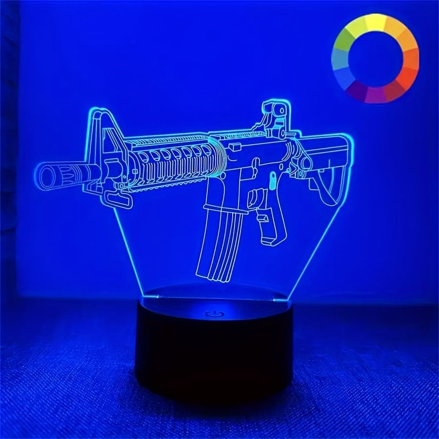 GunGlow - Lampe LED 3D moderne avec design d’illusion optique géométrique