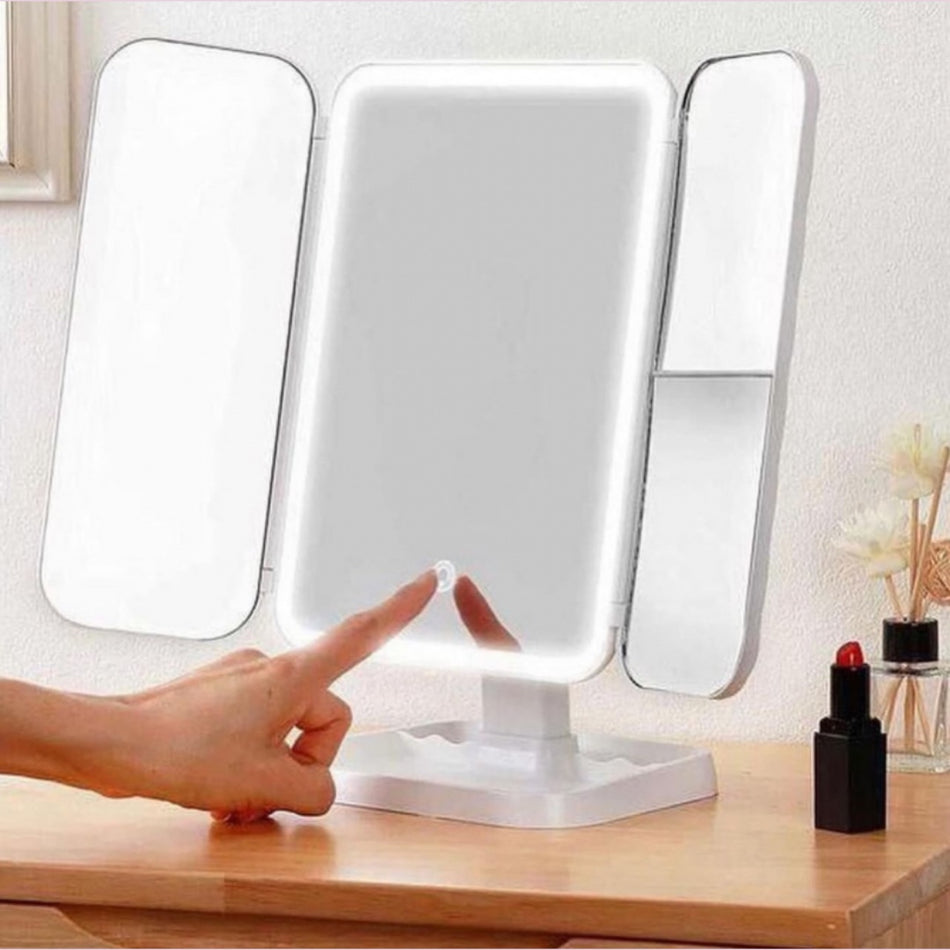 GlowMirror - Miroir de maquillage LED tricolore pour un look parfait