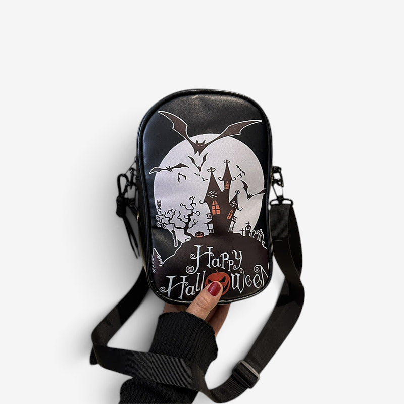 Sac à bandoulière citrouille d’Halloween au design compact