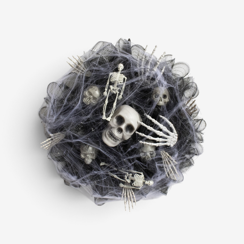 Couronne d’Halloween avec design de squelette