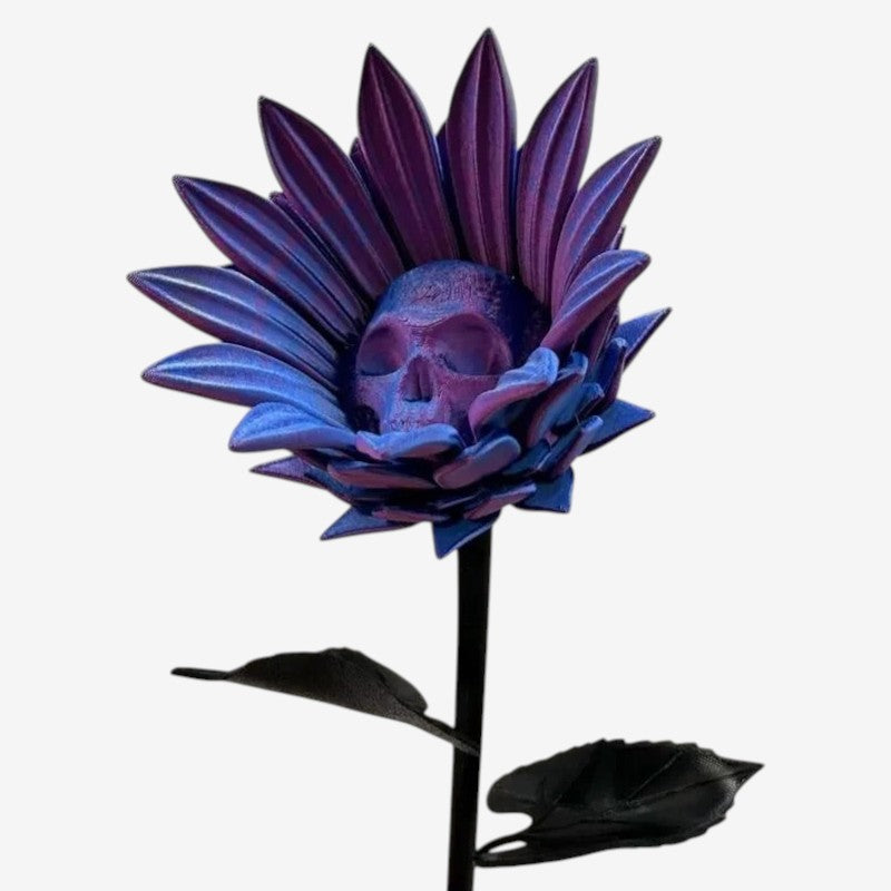 SkullBloom - Sculpture de tournesol squelette avec design 3D