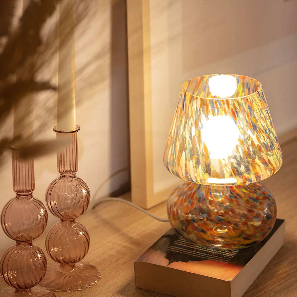 LumiVista - Lampe de table en verre multicolore