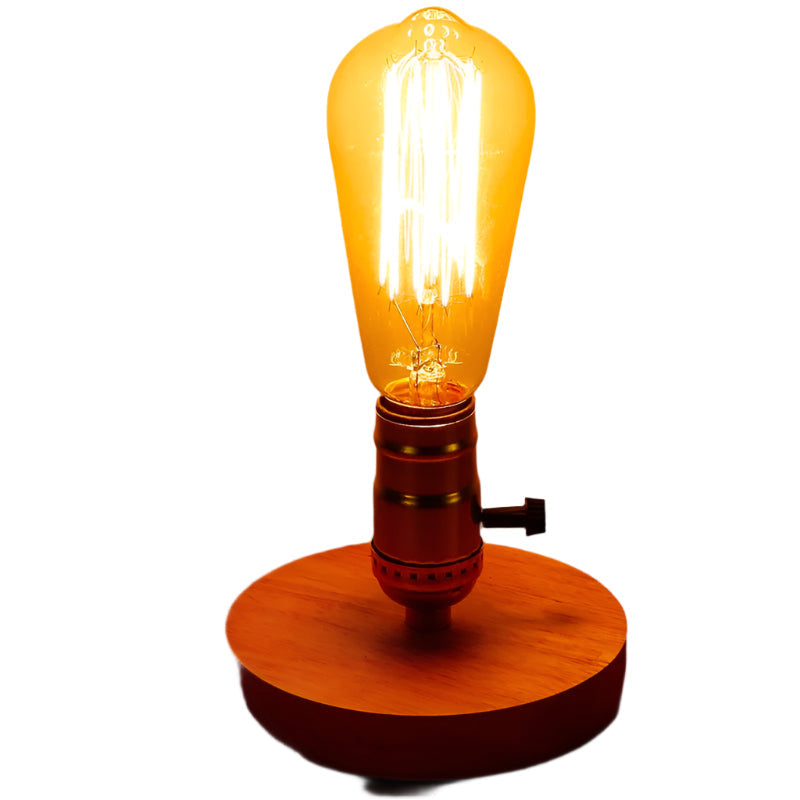 GlowNest – Lampe de chevet avec pied en bois et design classique  