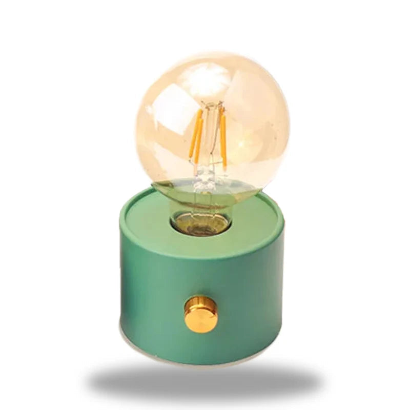 LumoRetro - Lampe de chevet vintage à piles avec ampoule LED filament exposé  