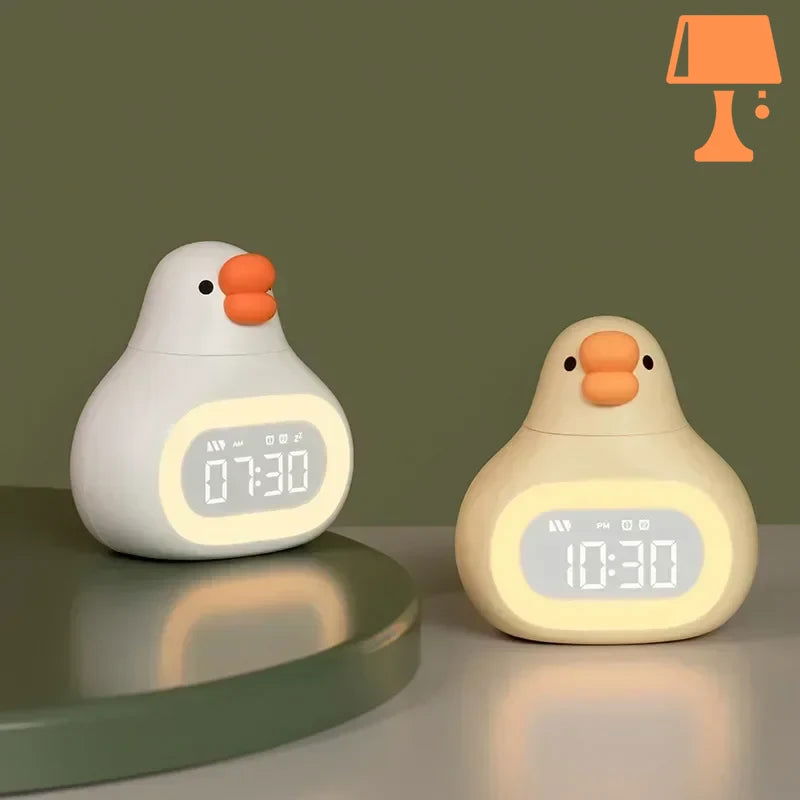 DuckyGlow - Lampe de chevet en forme de canard adorable pour enfants avec minuterie et affichage LED  
