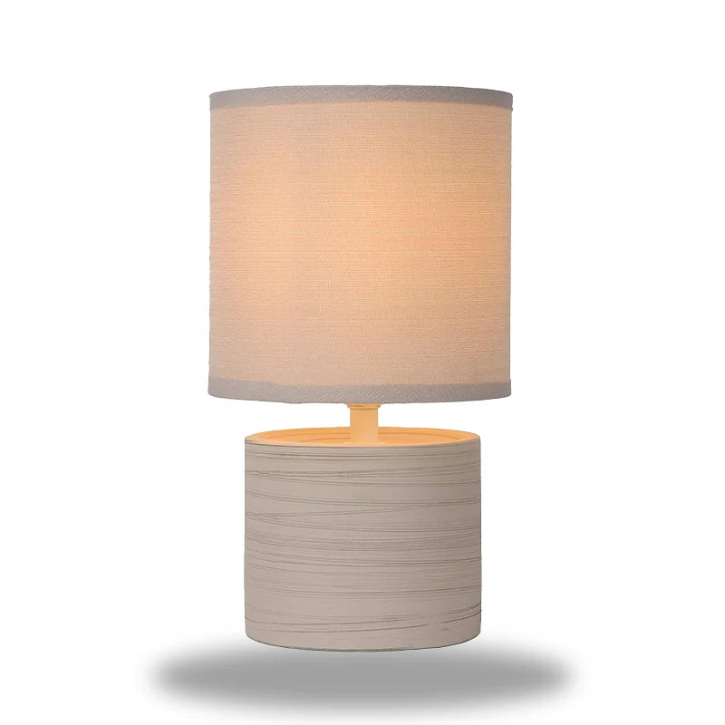 HavenLight - Lampe cylindrique élégante avec abat-jour crème pour une lueur paisible