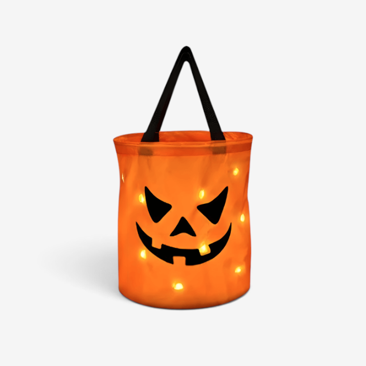 GlowNest - Panier à bonbons LED en forme de citrouille pour Halloween