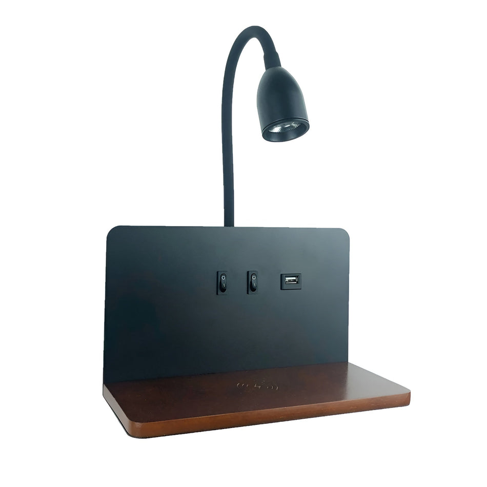 FlexCharge – LED bordlampe med justerbar belysning og opladningsmuligheder til to enheder