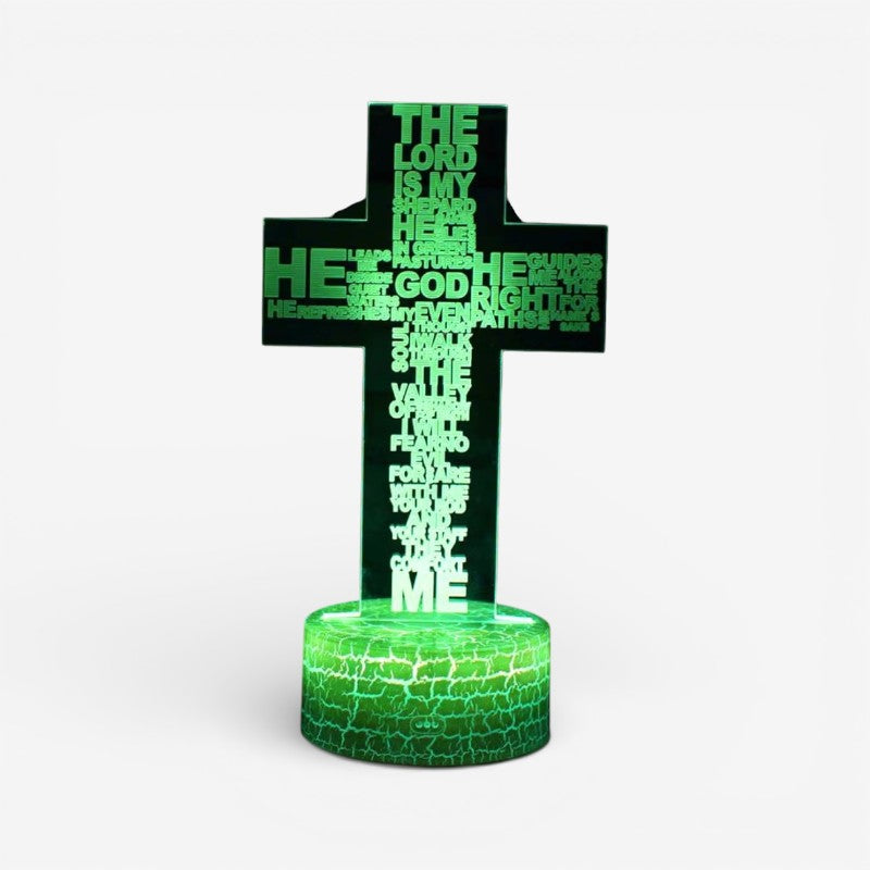 FaithLume - Lampe de table LED avec design de croix