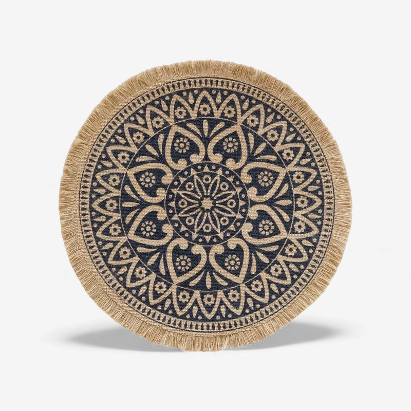 GripAura - Skridsikker Bordmåtte med Rundt Frynse Inspireret Design
