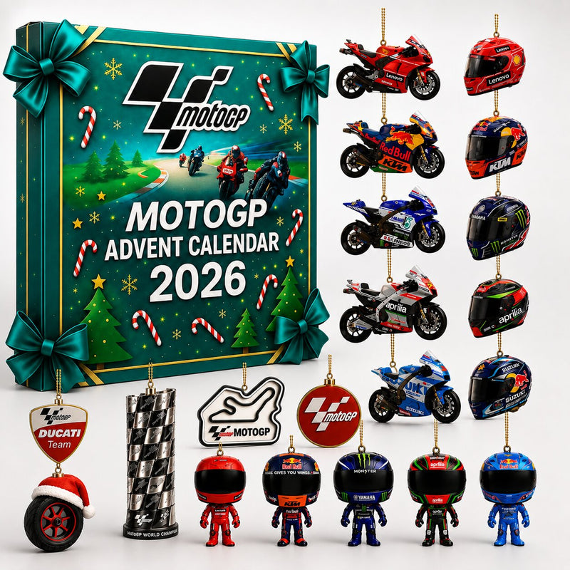 MotoRacer - Calendrier de l'Avent avec 24 ornements de sports mécaniques
