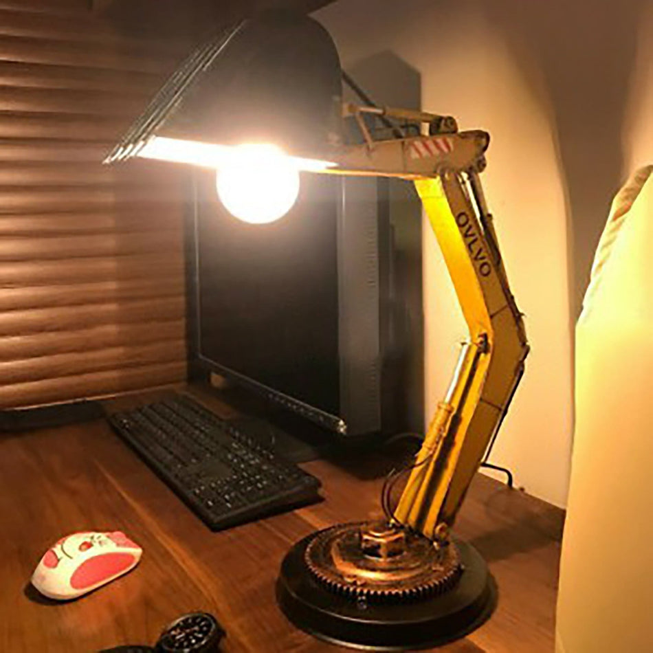LumiGlow - Lampe de table LED ludique avec design de pelleteuse et éclairage réglable
