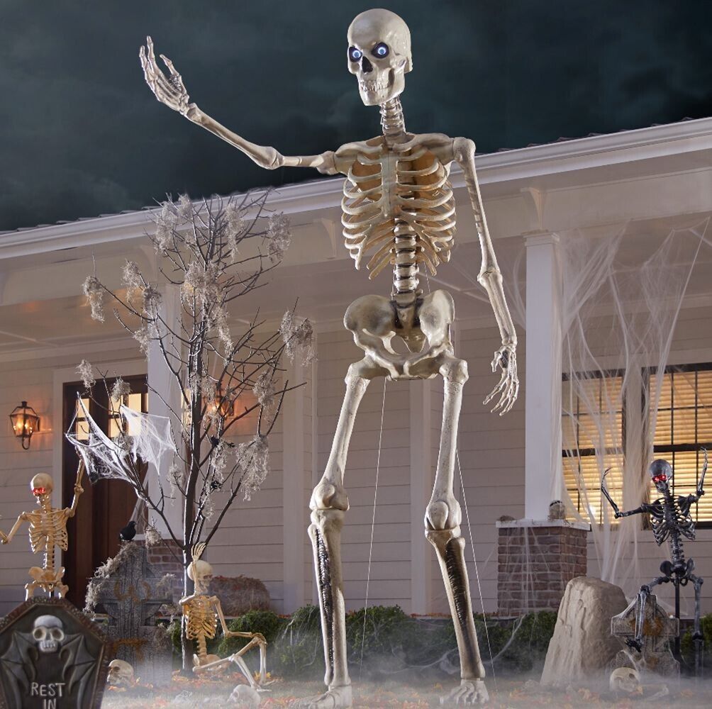 Animated Halloween Skeleton with Light-Up Eyes