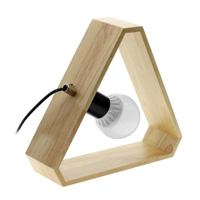 GeoGlow - Lampe de bureau moderne en bois avec LED pour un éclairage d’ambiance chaleureux