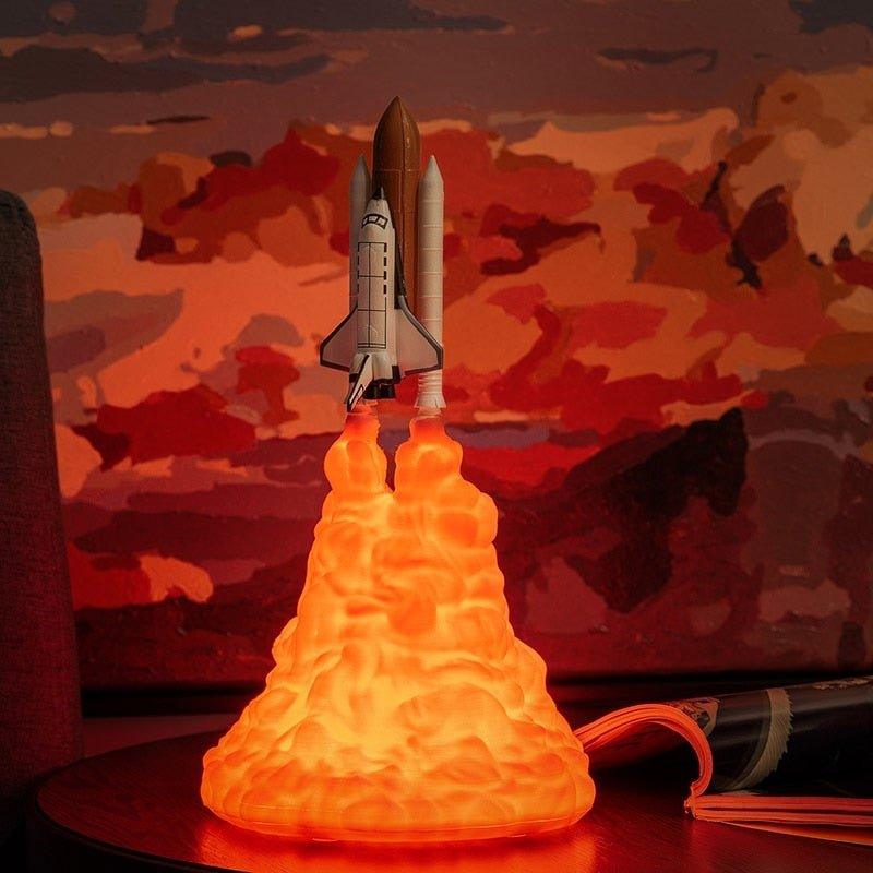 ShuttleGlow - Lampe LED de Navette Spatiale Futuriste avec Éclairage Ambiant Doux