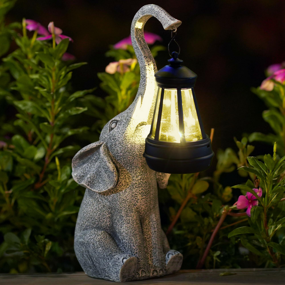ElephantGlow - Lampe solaire charmante pour jardin