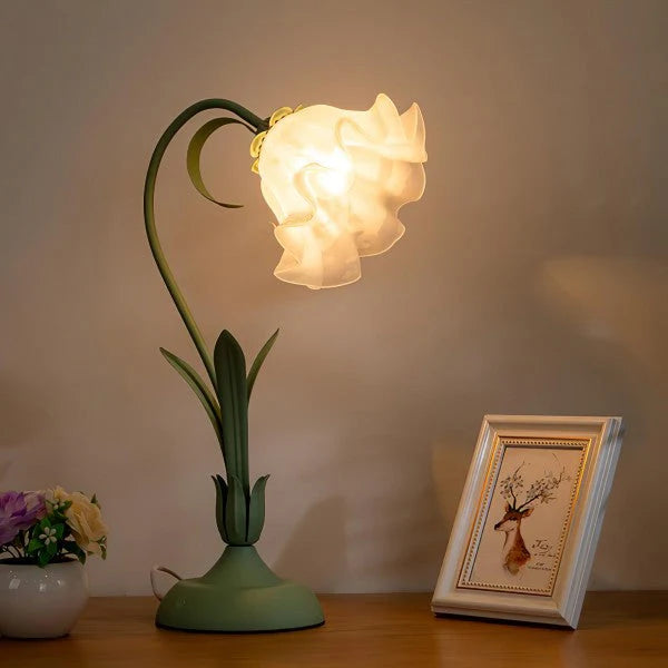 FloralGlow - Lampe de table fleur vintage réglable pour éclairage élégant
