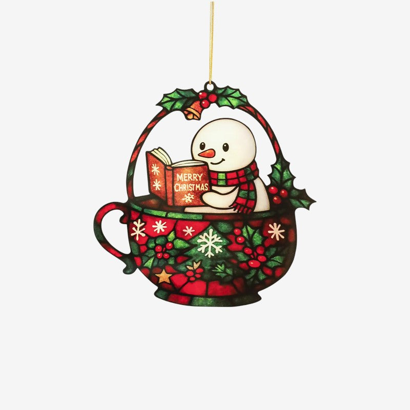 ChillGlow - Tasse suspendue décorative avec design de bonhomme de neige