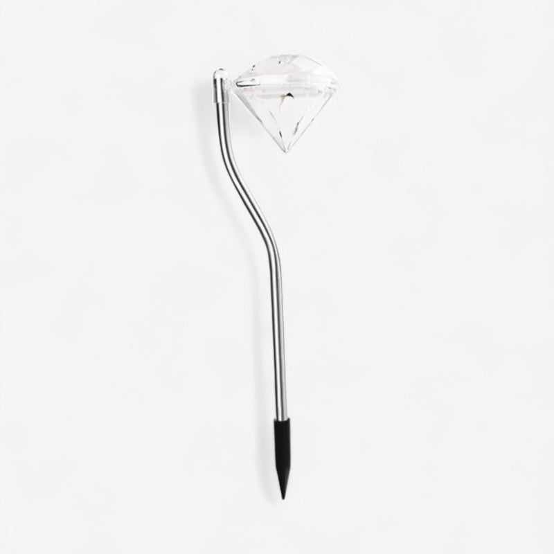 DiamondGlow - Diamantformet LED solcellelampe til udendørs brug