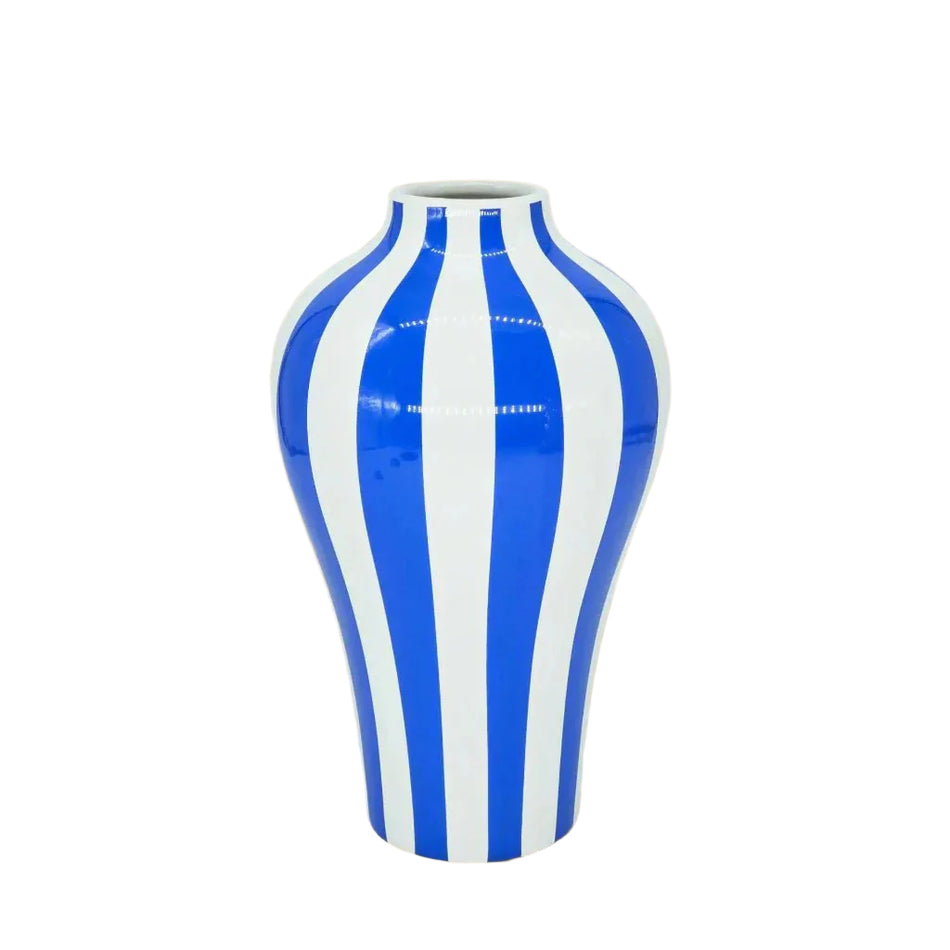 GeoGlow – Vase en céramique bleu à structure géométrique piquée et matelassée pour décoration